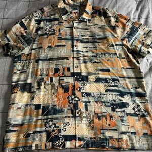 Tommy Bahama LTD edition New York Abstract Print Mens Big and Tall silk shirt.